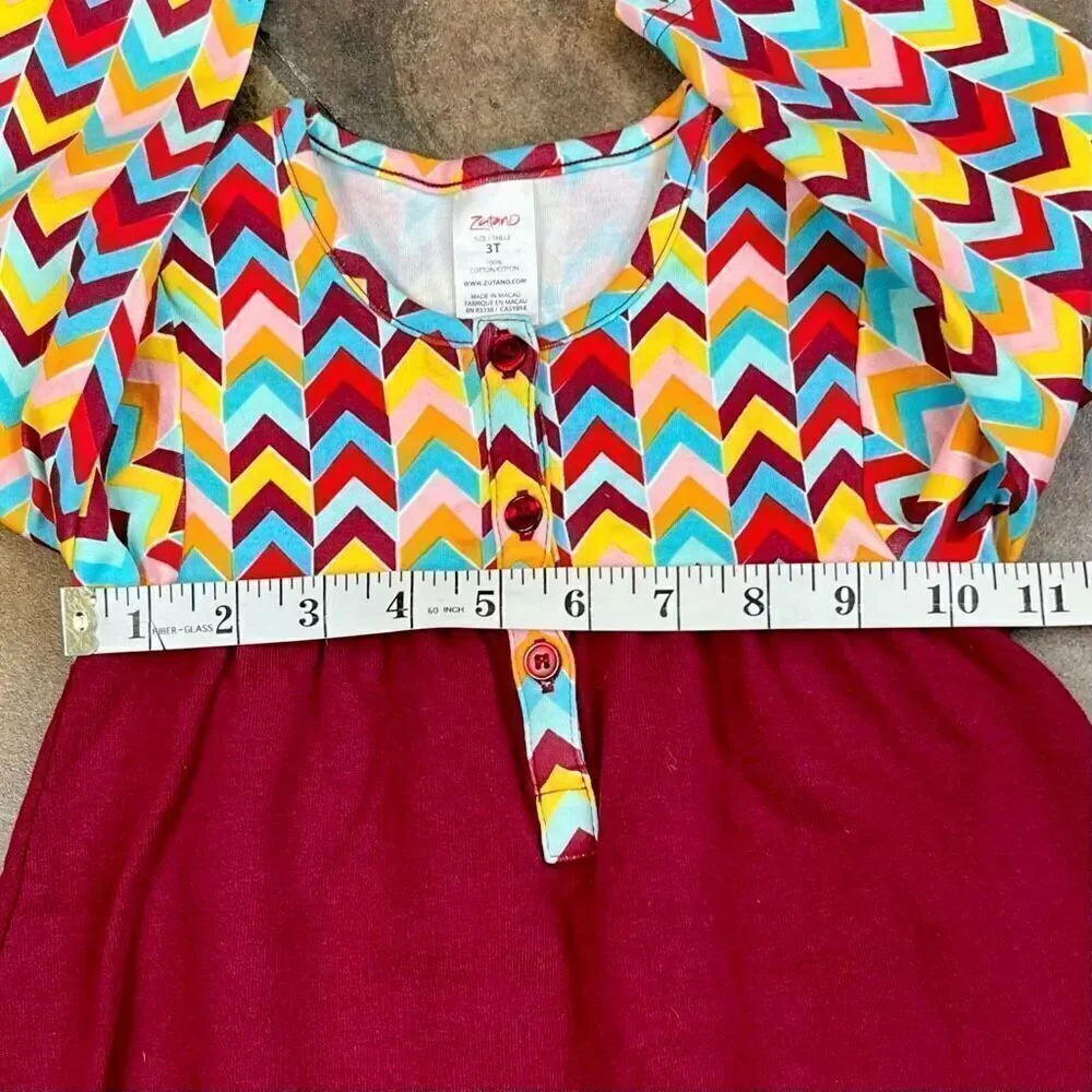 Zutano Chevron Henley Dress and Headband 3T